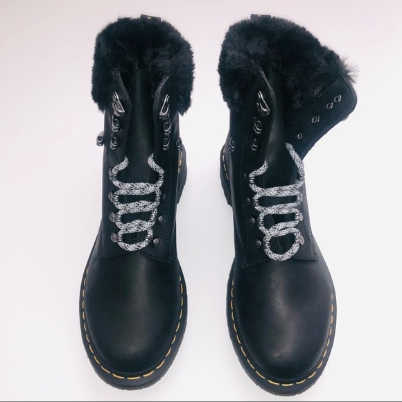 NWT Dr. Martens 1460 Serena Collar Faux Fur Lined Combat Boots size 10 - Picture 5 of 13